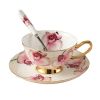 Cup Saucer Spoon Set Coffee Cup Set Porcelain Tea Cup Ceramic Coffee Mug 6.8OZ