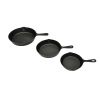 Set of 3 BBQ Steak Pans Cast Iron