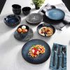 16-Piece Modern Cobalt Clay Dinnerware Set (Serves 4)