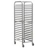 Commercial-Grade 20-Tier Sheet Pan Rack;  Galvanized Iron Bakery Rack;  Super Capacity Bread Rack with wheels;  Silver