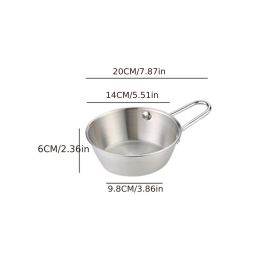 1pc Small Stainless Steel Rice Bowl; Ramen Bowl; Pasta Bowl; Korean Style Bowl (Color: Silvery)