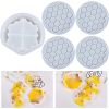 1pc/5pcs Crystal Drip Rubber Bee Coaster Honeycomb Honeycomb Coaster Setting Table Spacer Silicone Mold